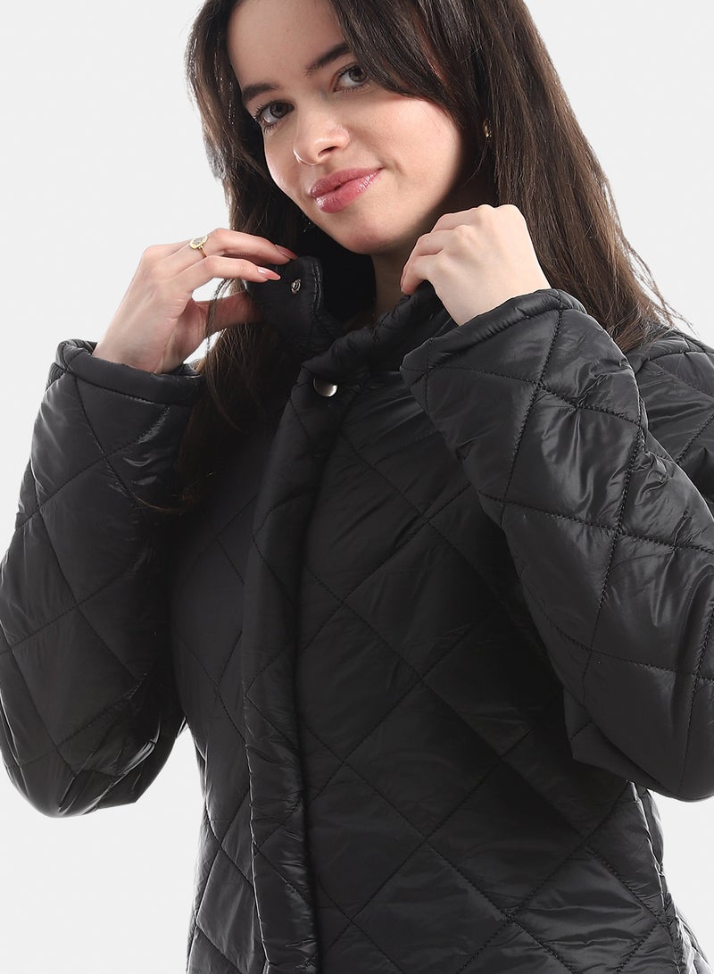 Andora Quilted Puffer Jacket_Black - Image 4